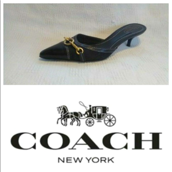 Coach Shoes - HP 🥳🎉Adorable Coach Slides- Kitten Heels EUC Sz.8 🎈TREAT YOURSELF POSH PARTY